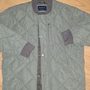 Abercrombie & Fitch Olive Quilted Bomber Jacket